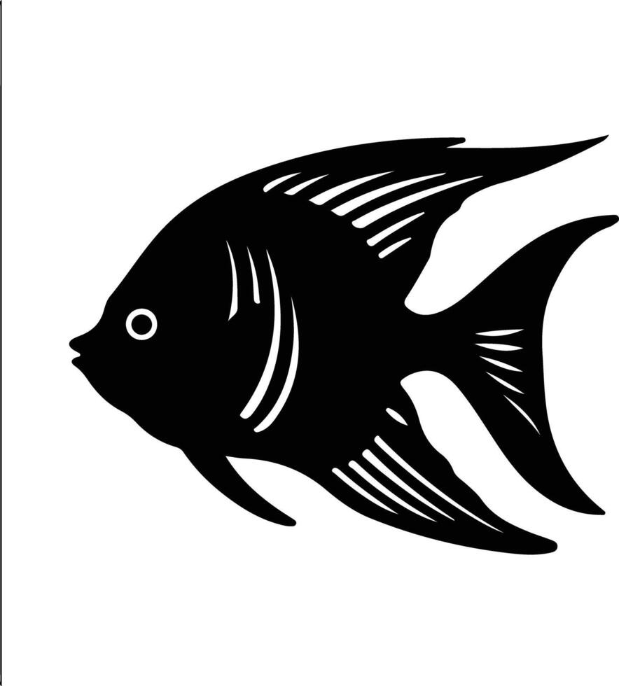 angelfish black silhouette vector