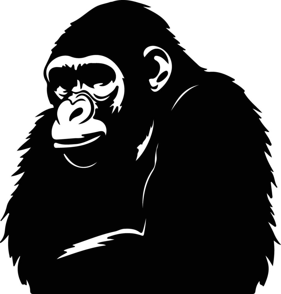 ape black silhouette vector