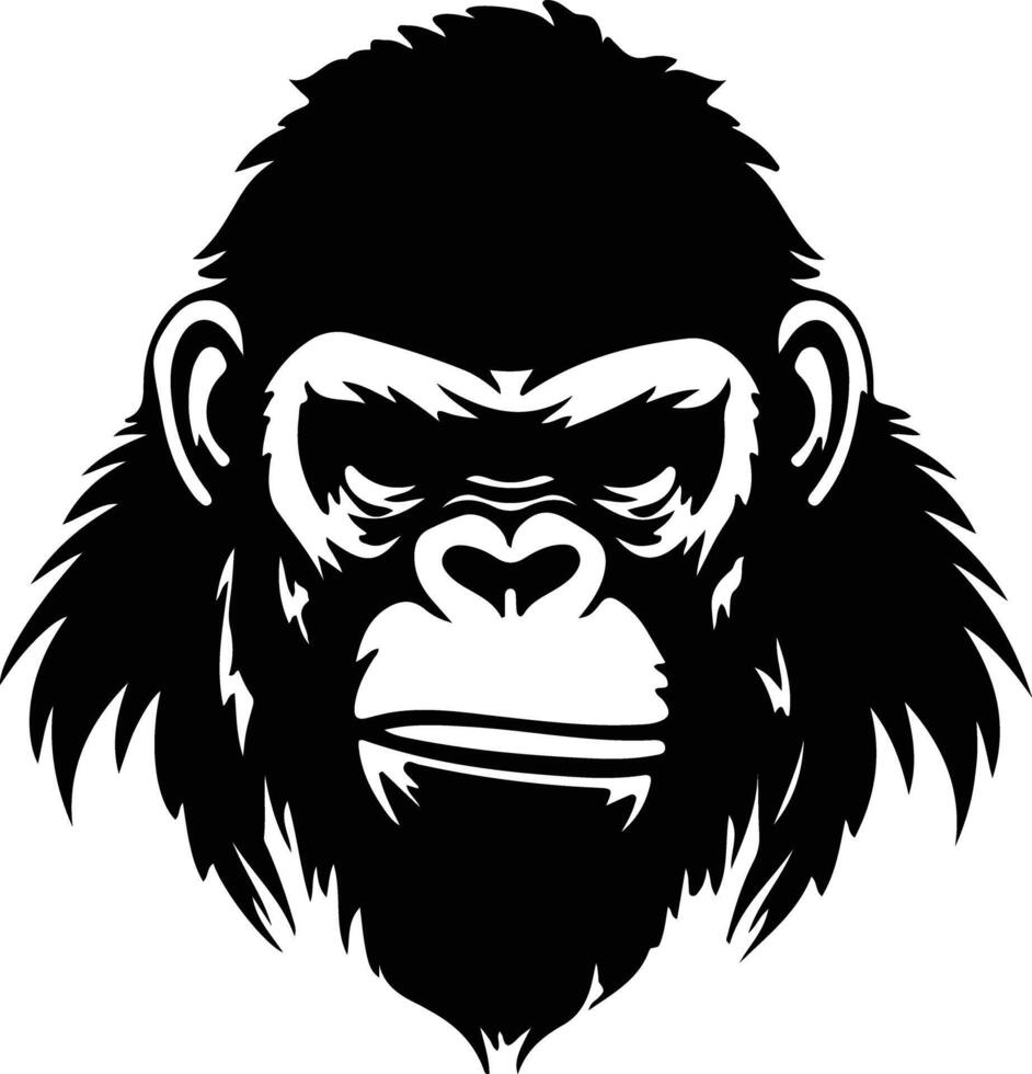 ape black silhouette vector