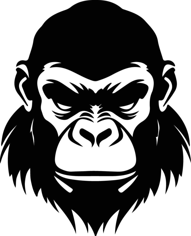 ape black silhouette vector