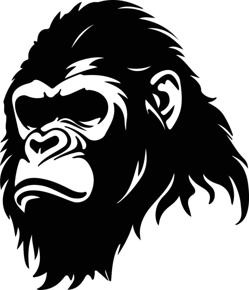 ape black silhouette vector