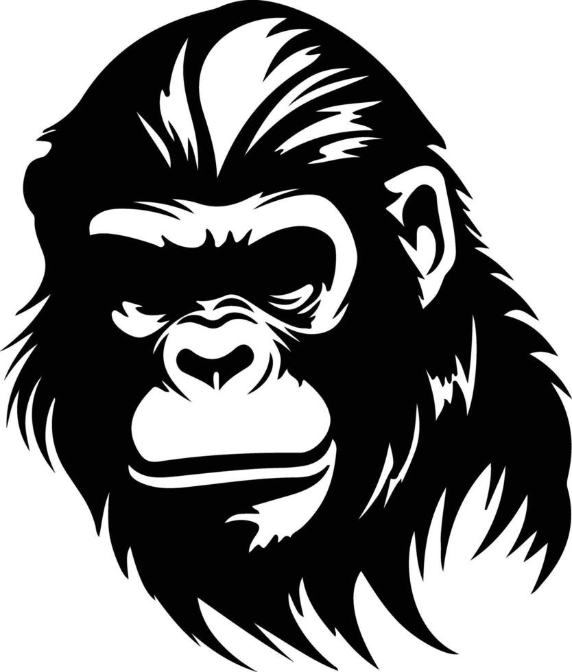 ape black silhouette vector