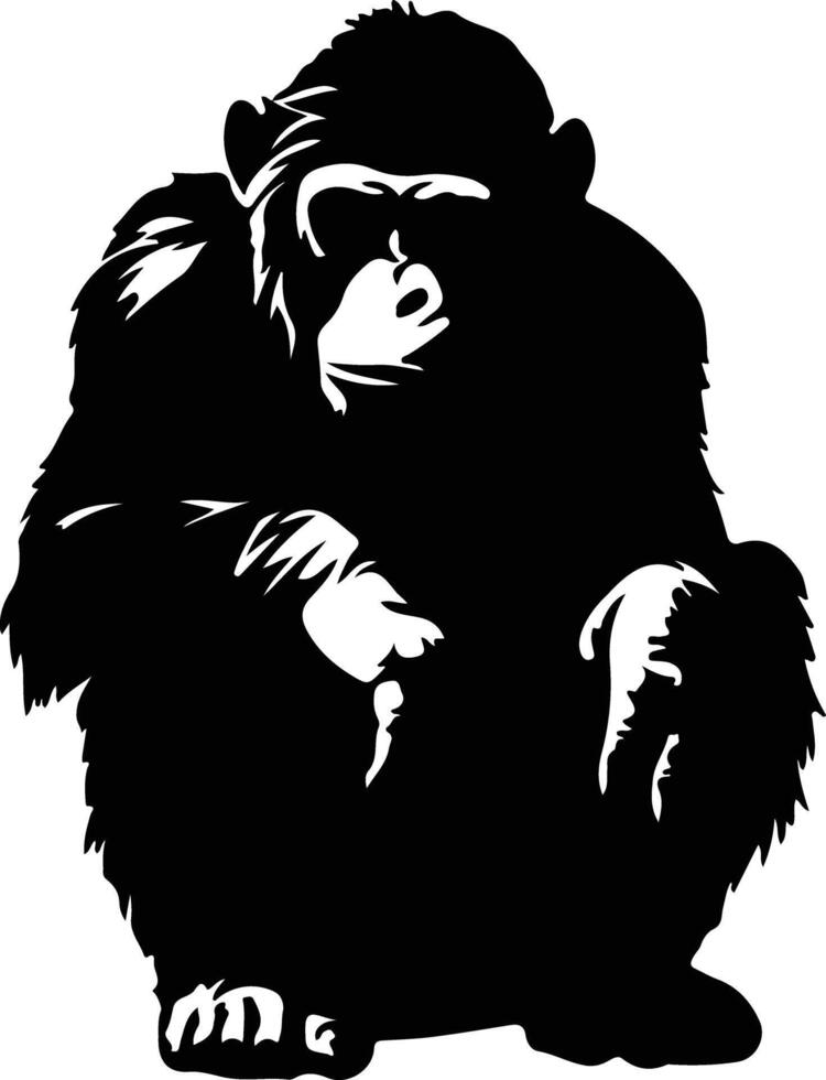 ape black silhouette vector