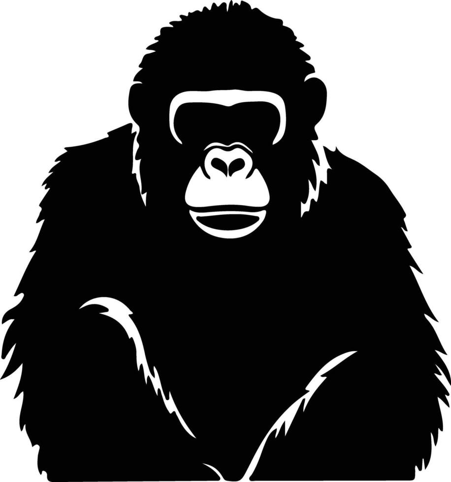 ape black silhouette vector