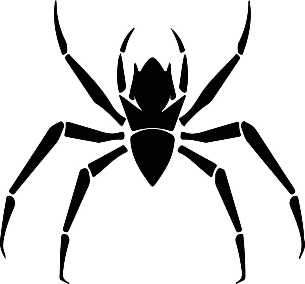 insecto asesino negro silueta vector