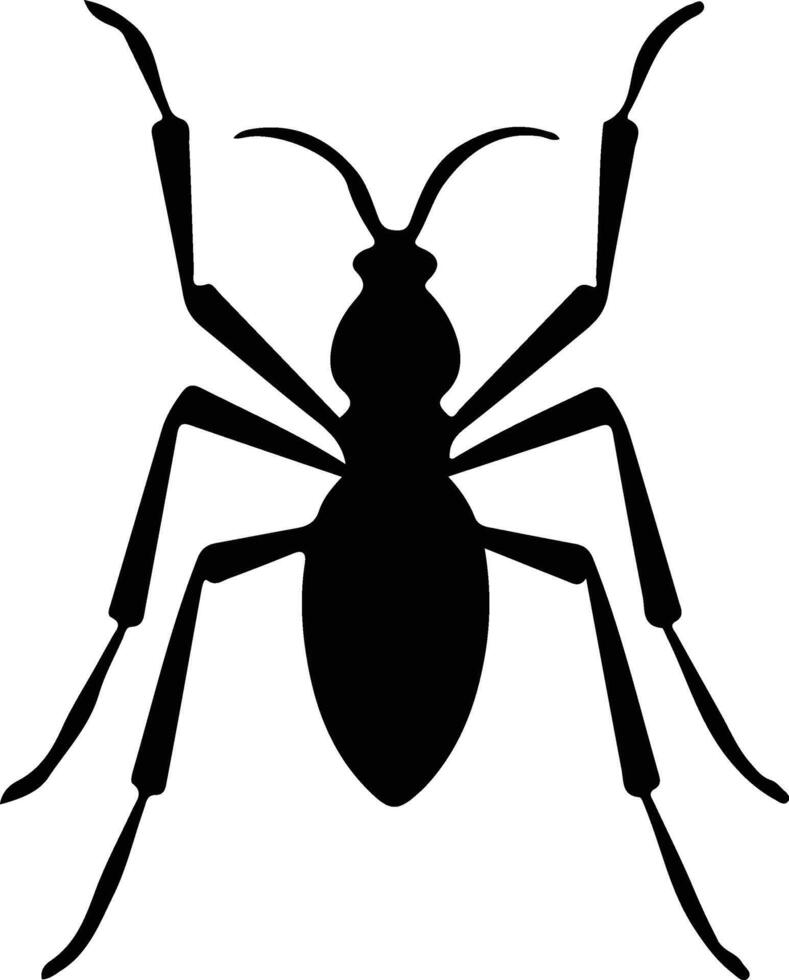 assassinbug black silhouette vector