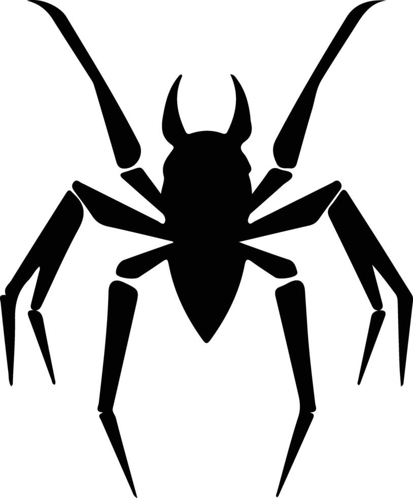 insecto asesino negro silueta vector