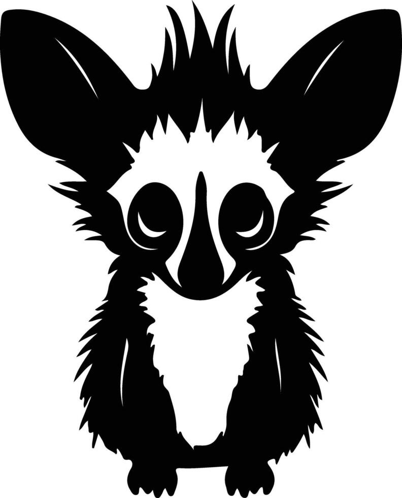 aye-aye black silhouette vector