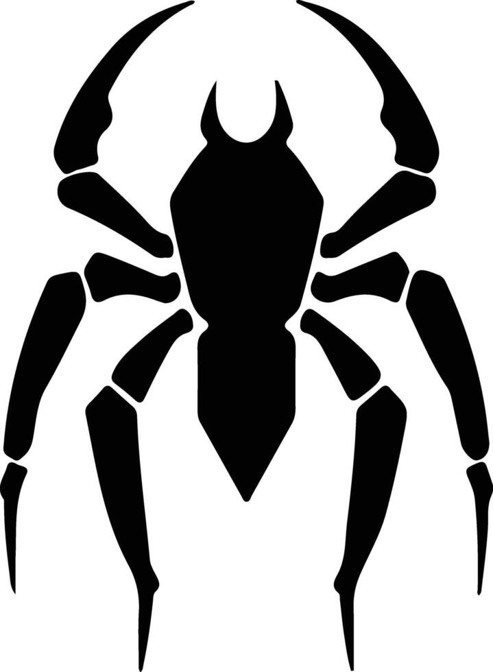 insecto asesino negro silueta vector