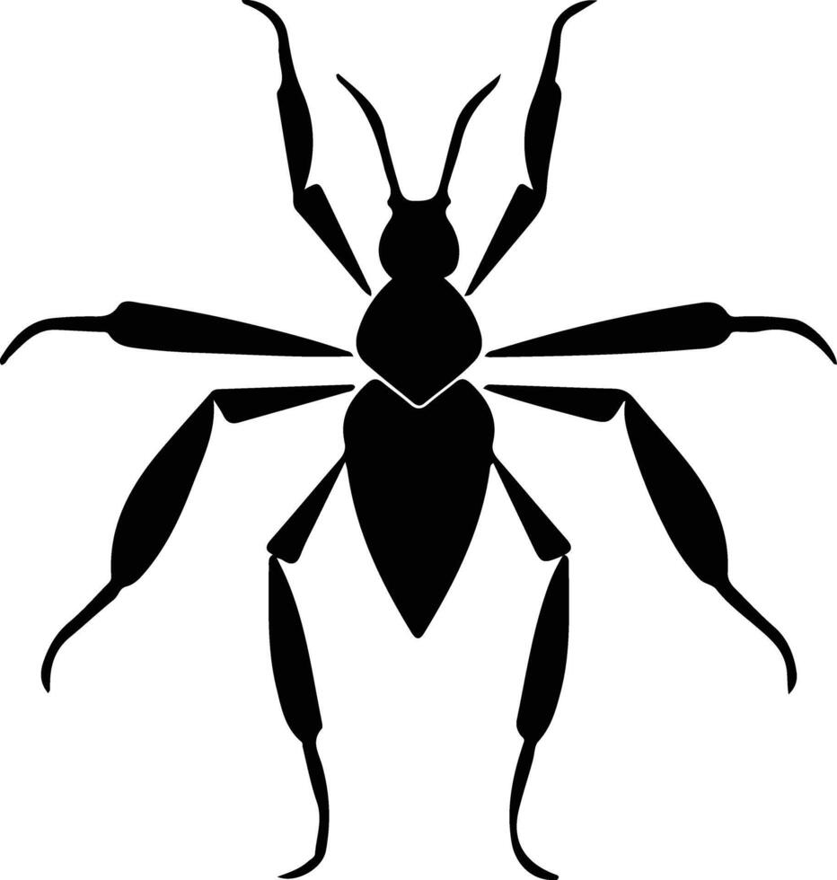 assassinbug black silhouette vector