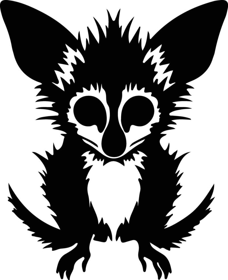 aye-aye black silhouette vector