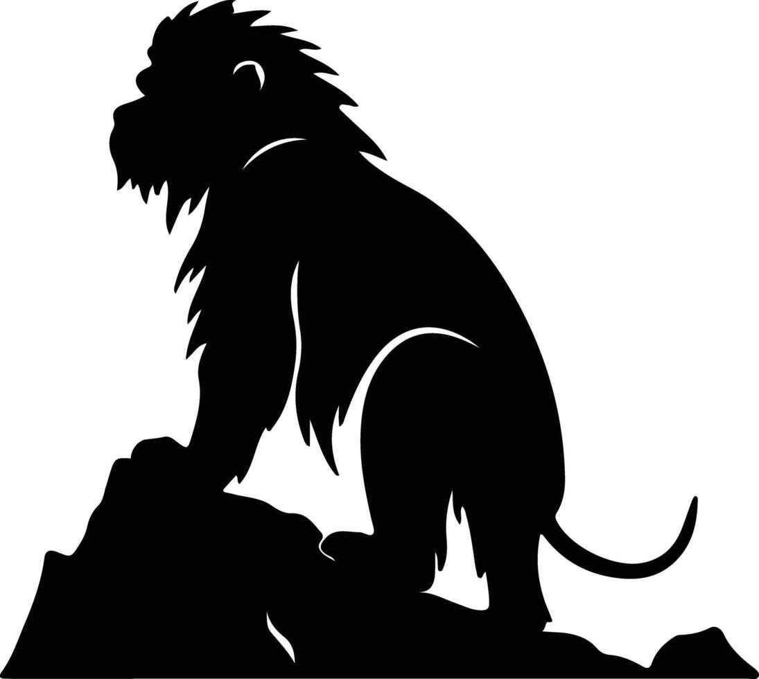 baboon black silhouette vector