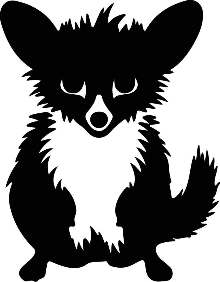 aye-aye black silhouette vector