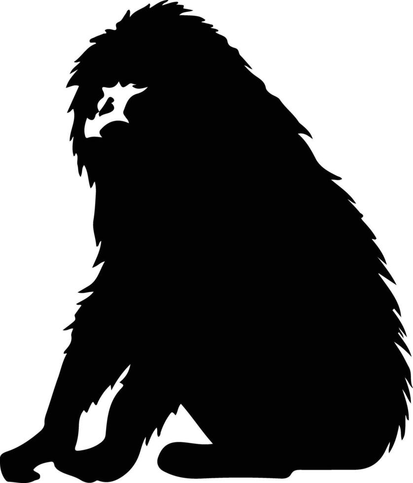 baboon black silhouette vector