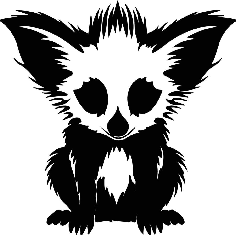 aye-aye black silhouette vector