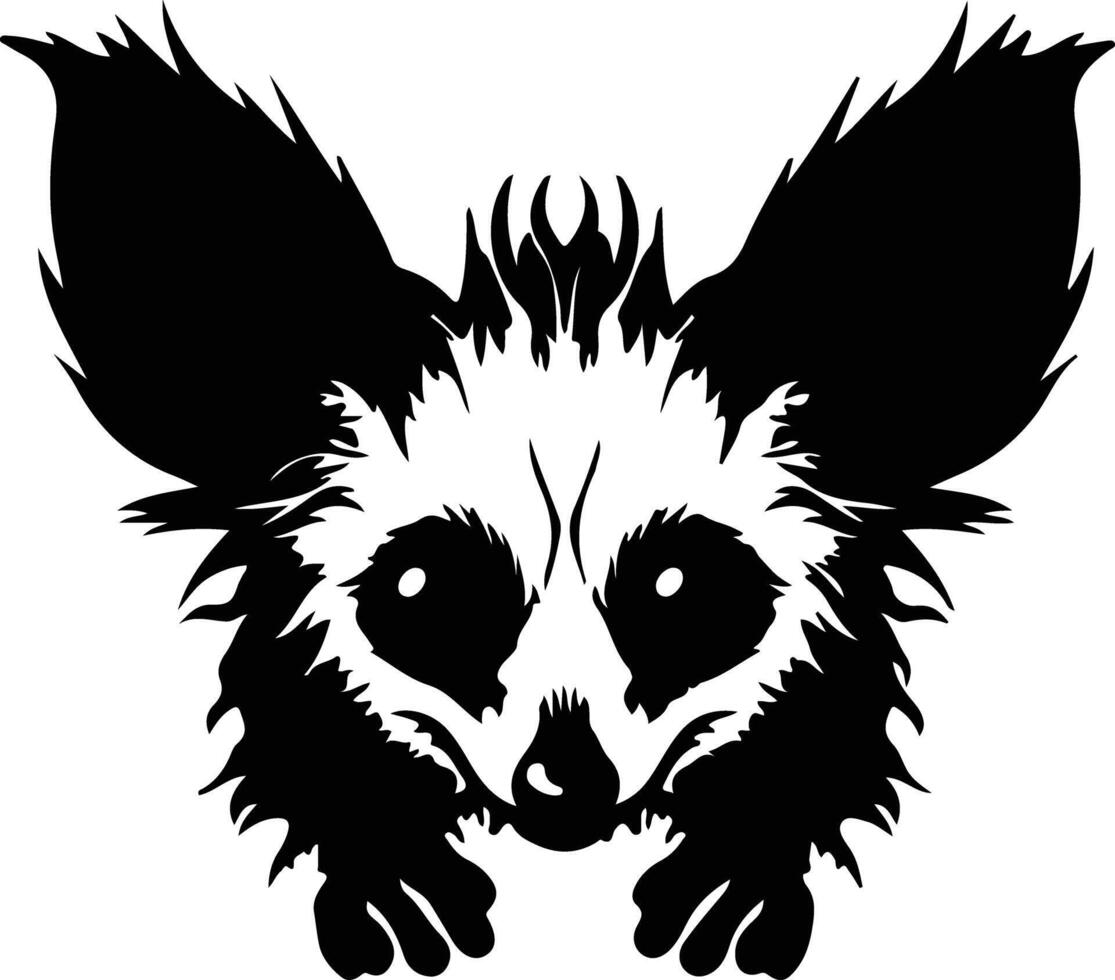 aye-aye black silhouette vector