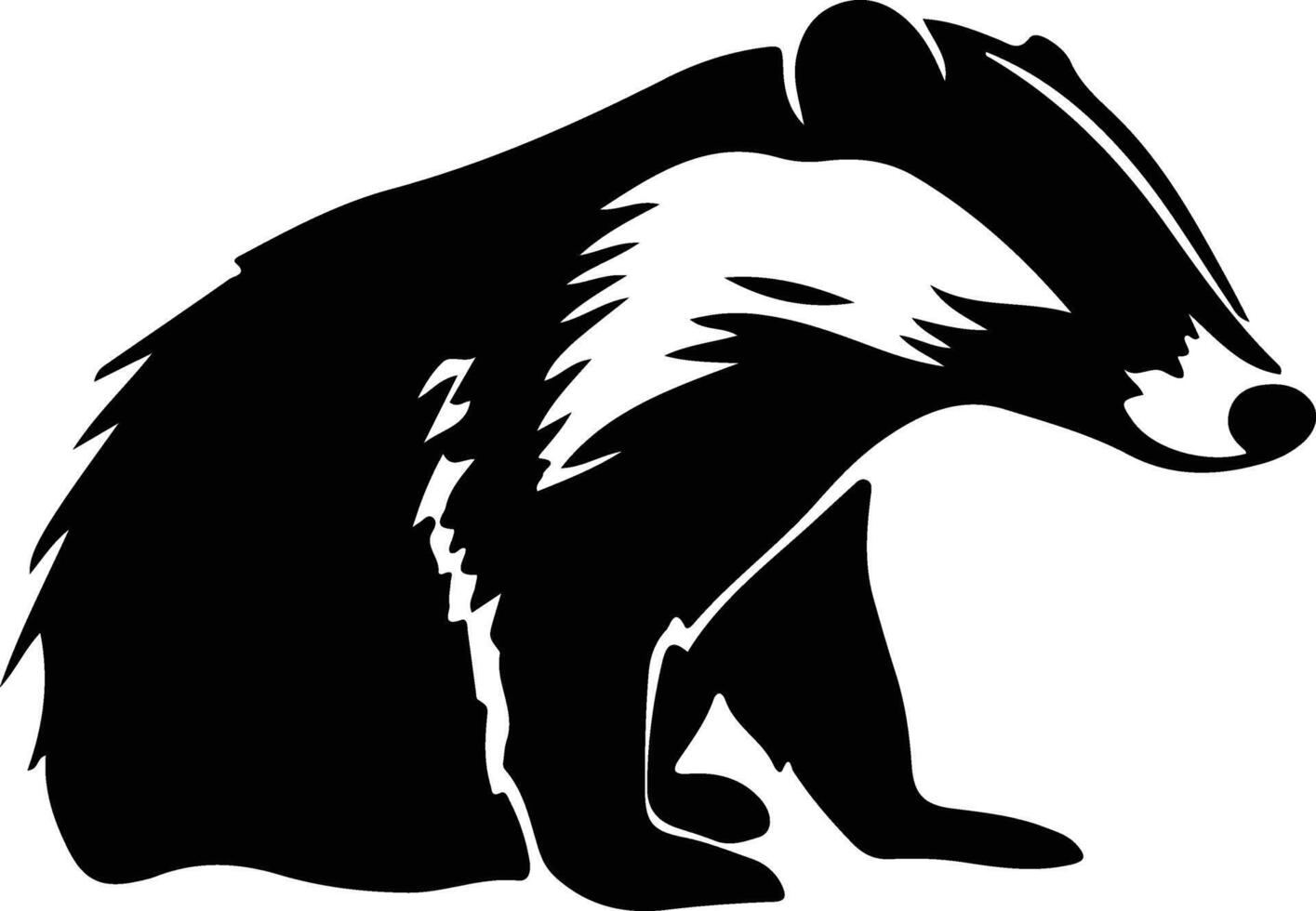 badger black silhouette vector