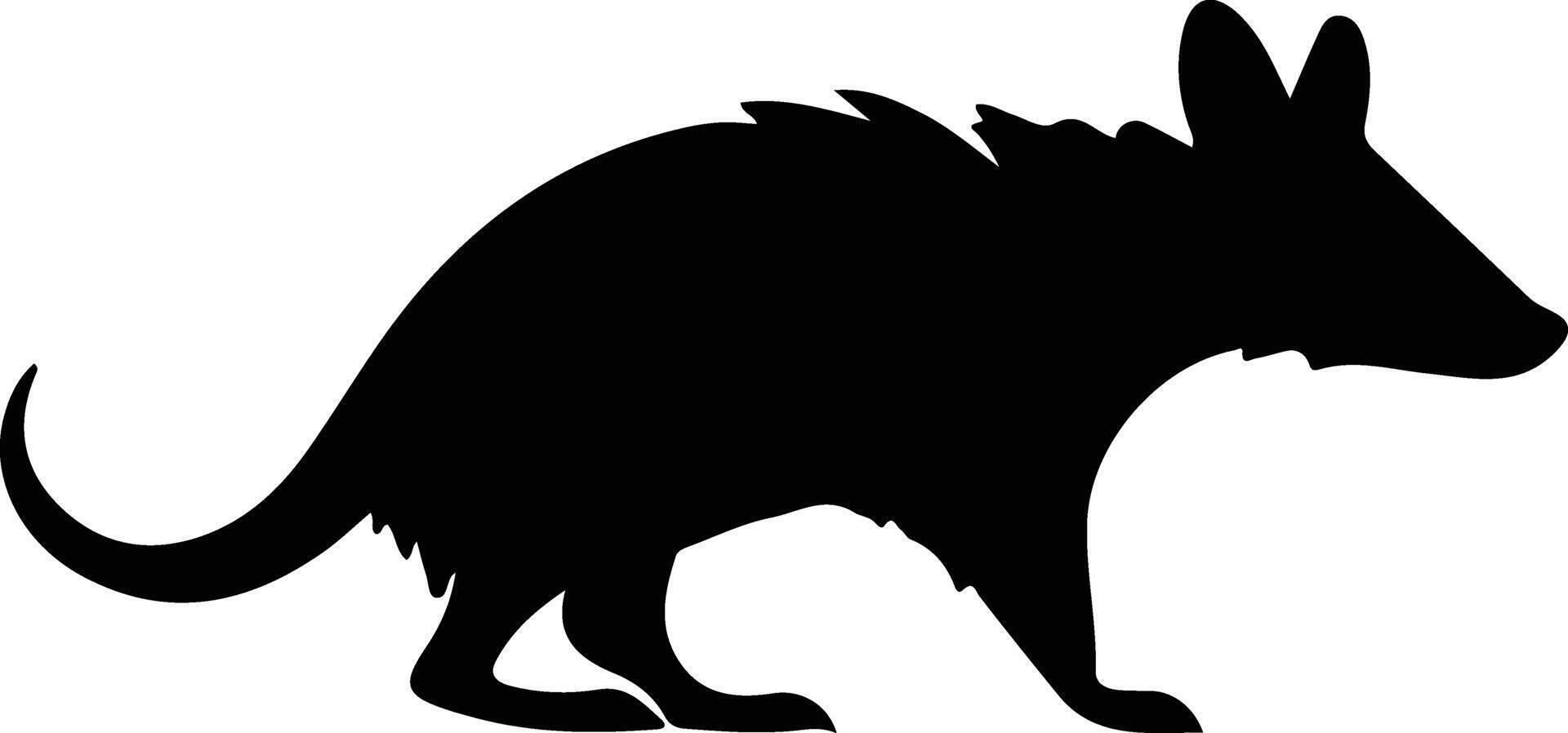 bandicoot black silhouette vector
