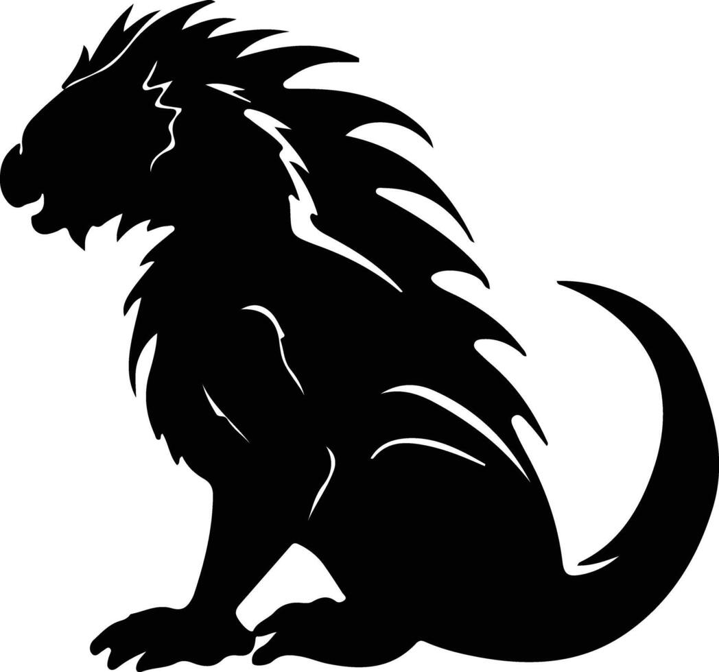 basilisk black silhouette vector