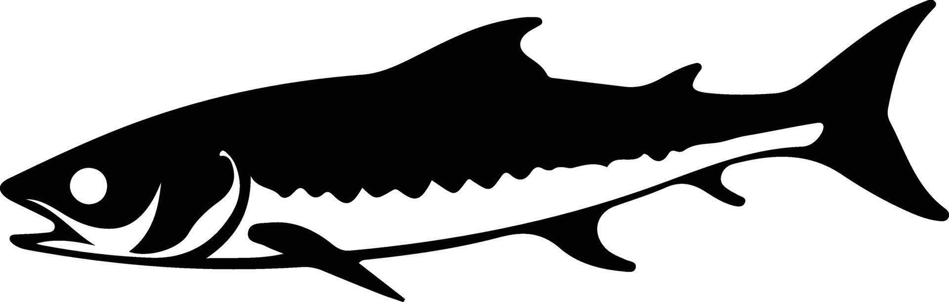 barracuda black silhouette vector