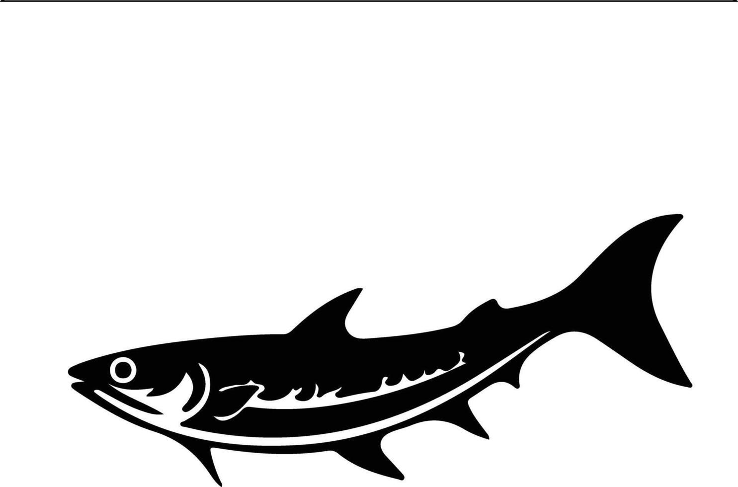 barracuda negro silueta vector