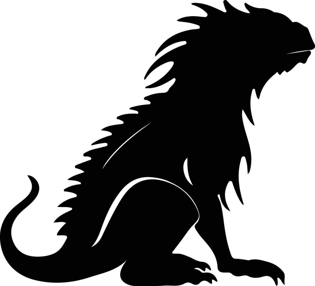 basilisk black silhouette vector