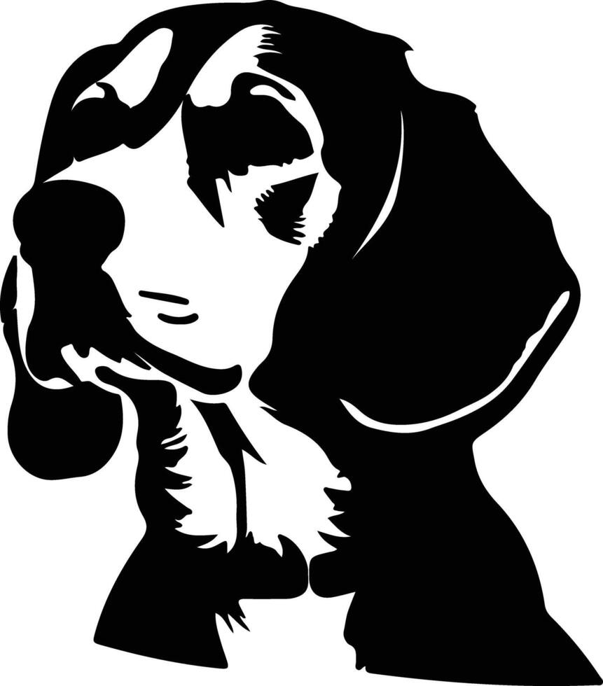 beagle negro silueta vector