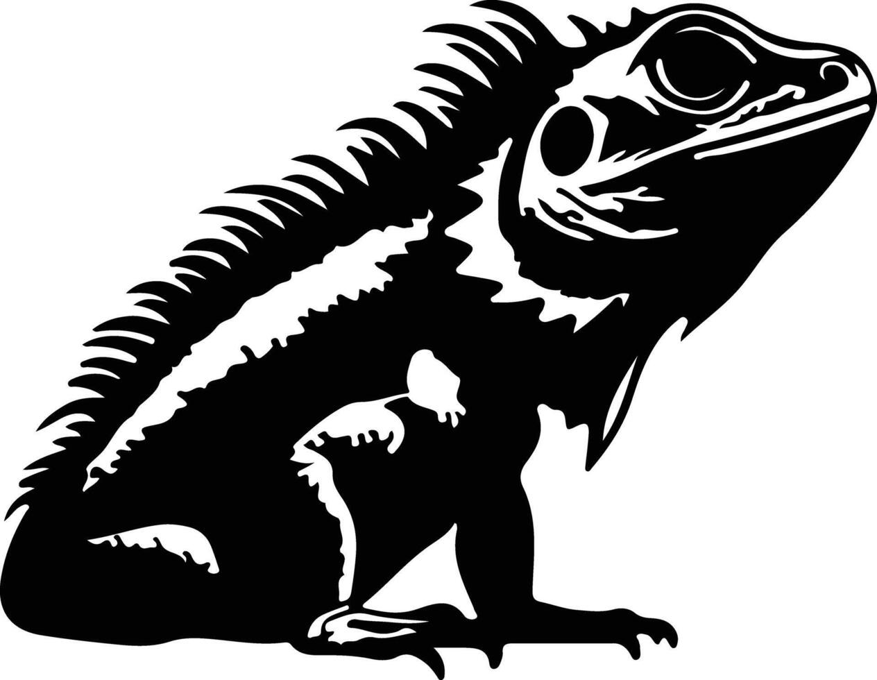 beardeddragon black silhouette vector