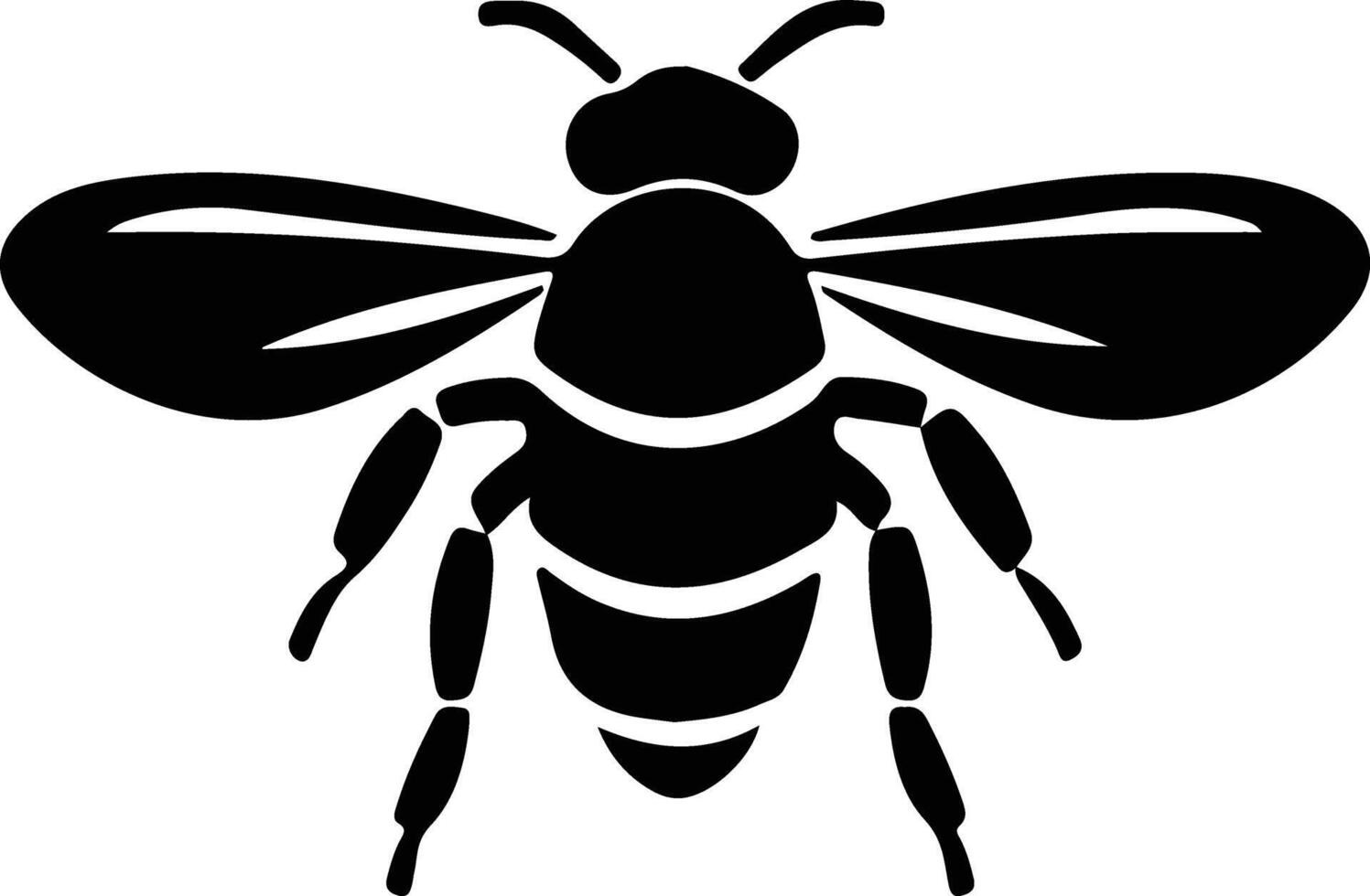 bee black silhouette vector