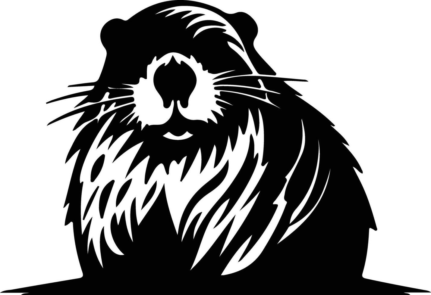 beaver black silhouette vector