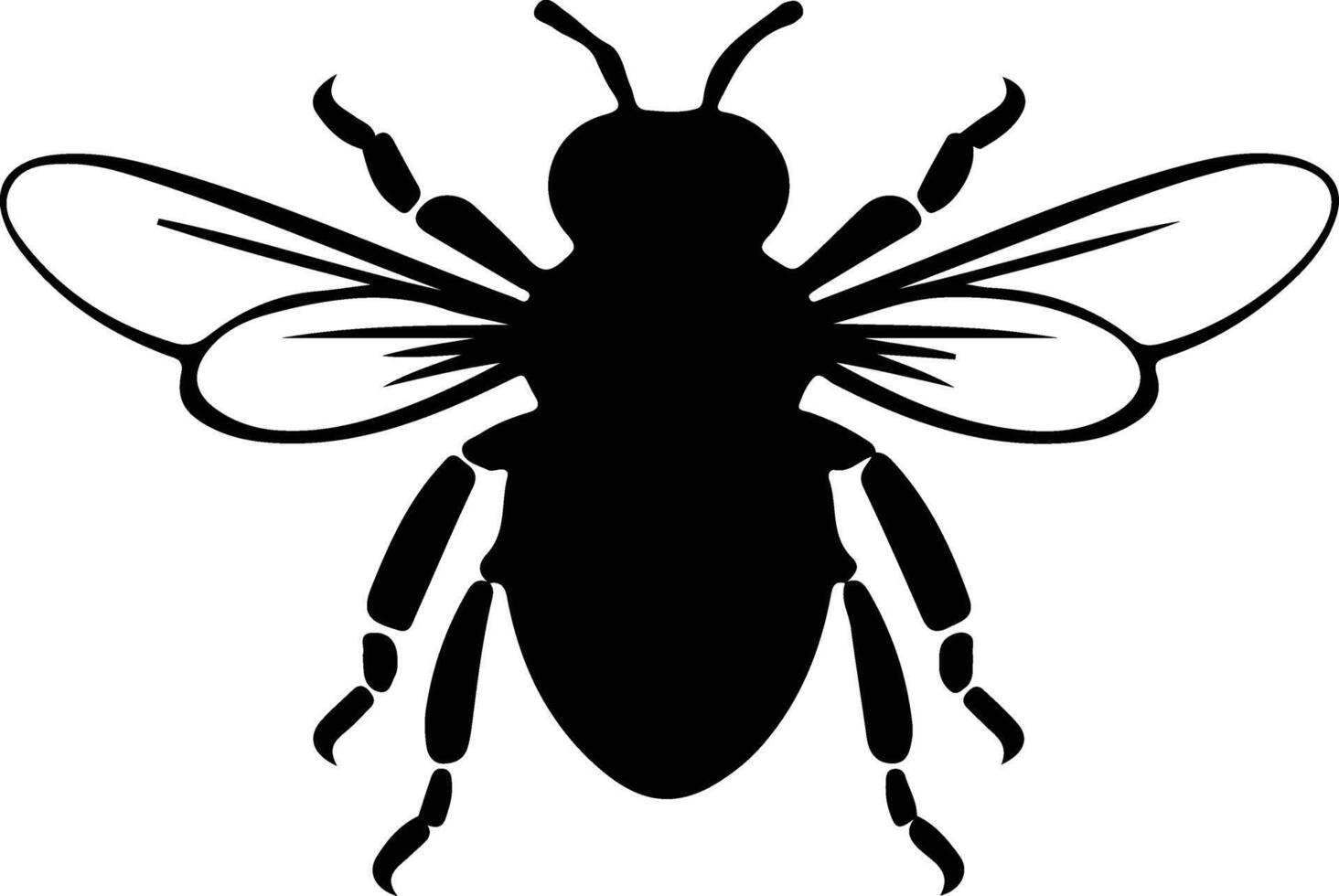 bee black silhouette vector