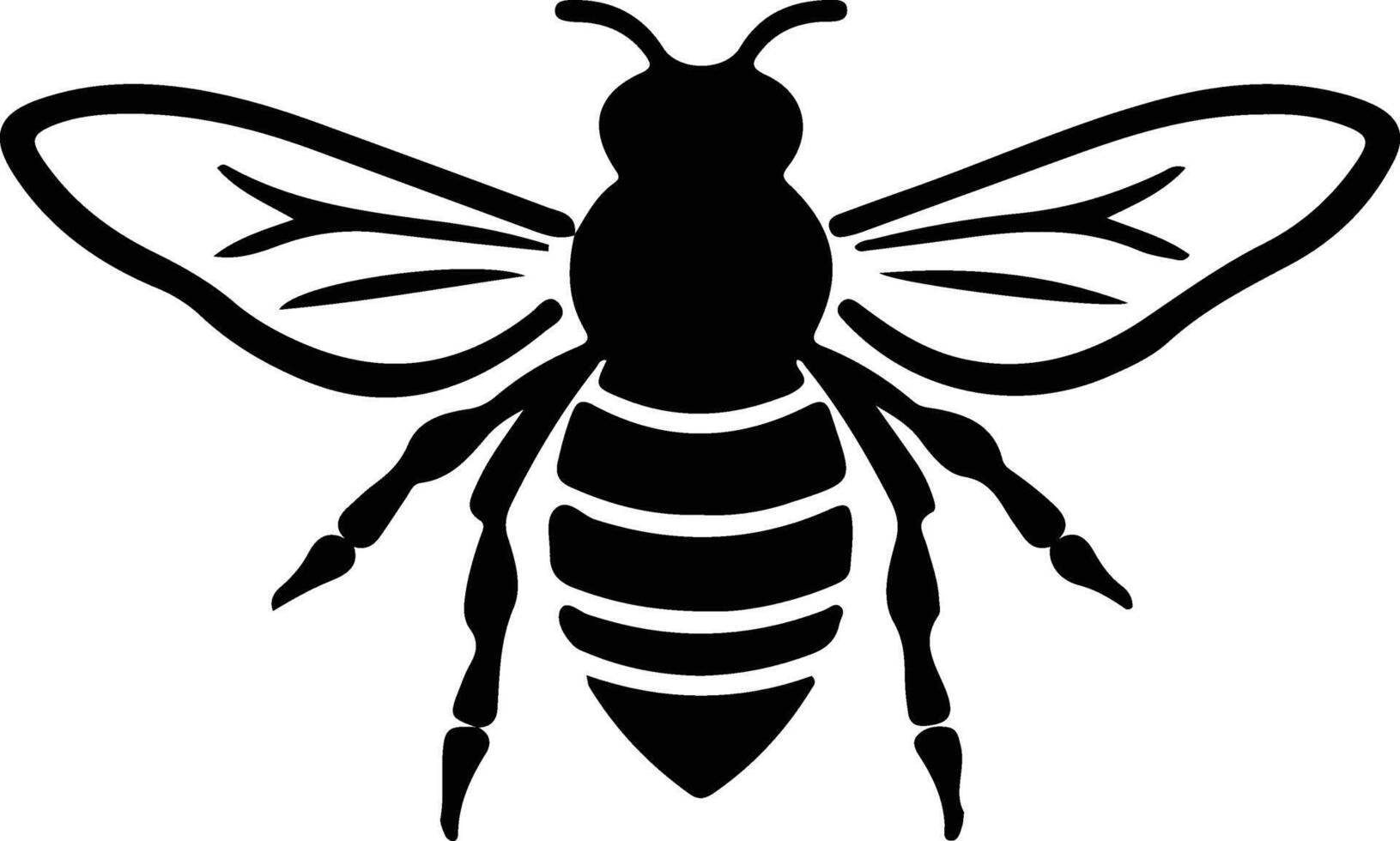 bee black silhouette vector