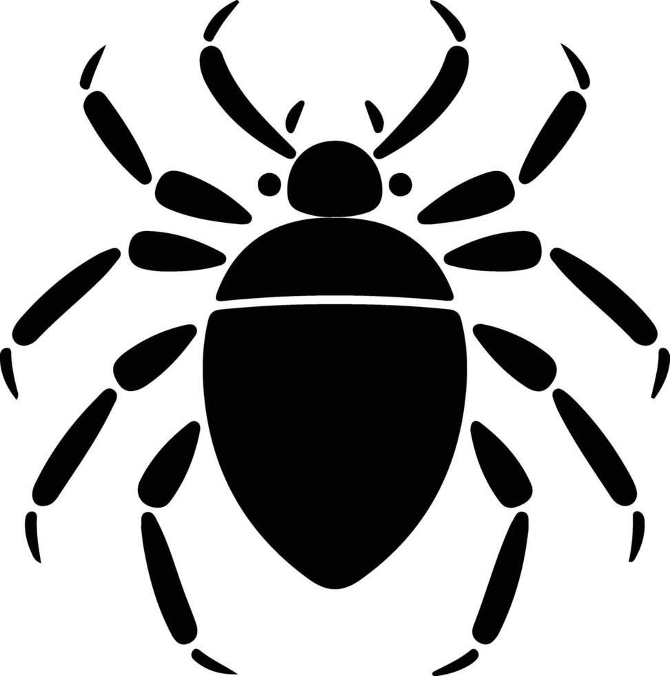 ácaro negro silueta vector