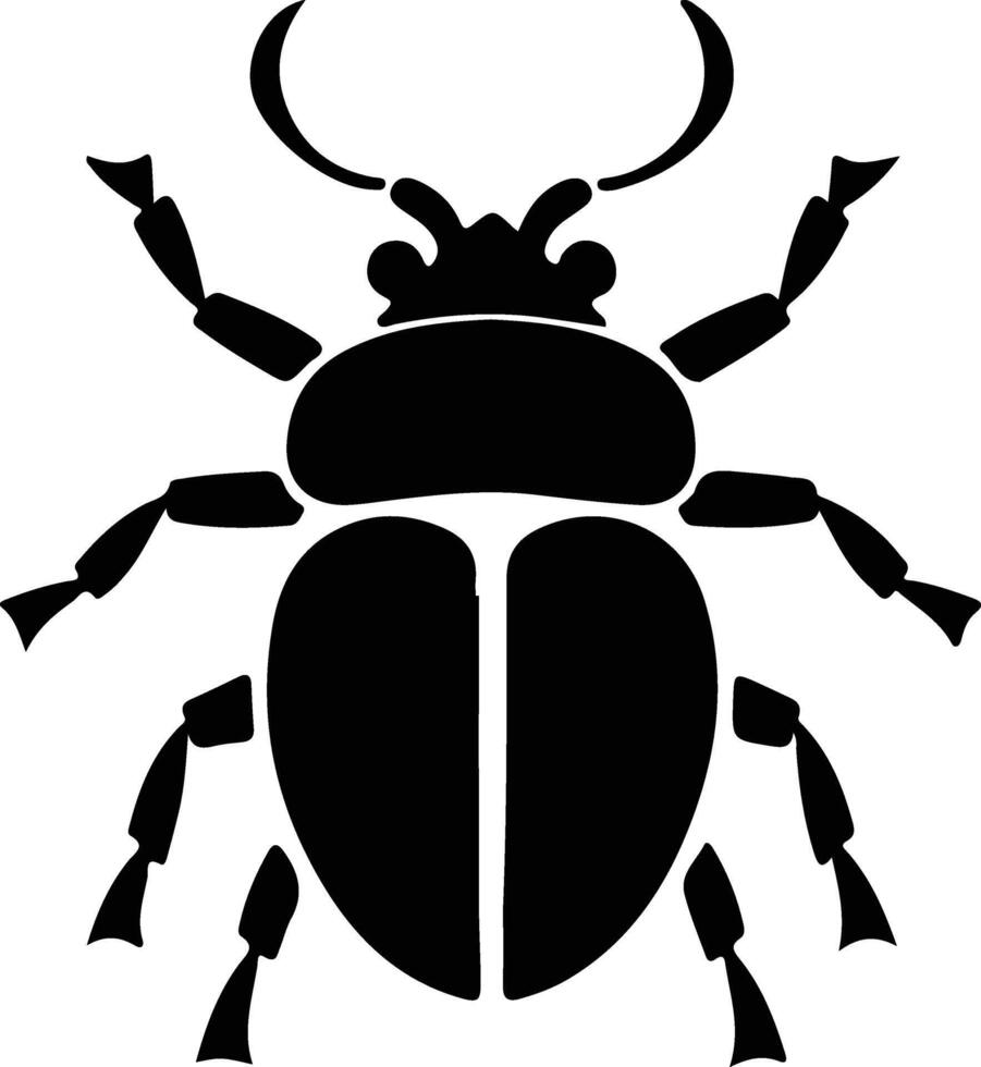 escarabajo negro silueta vector