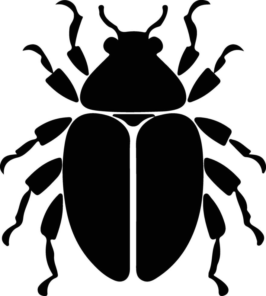 escarabajo negro silueta vector