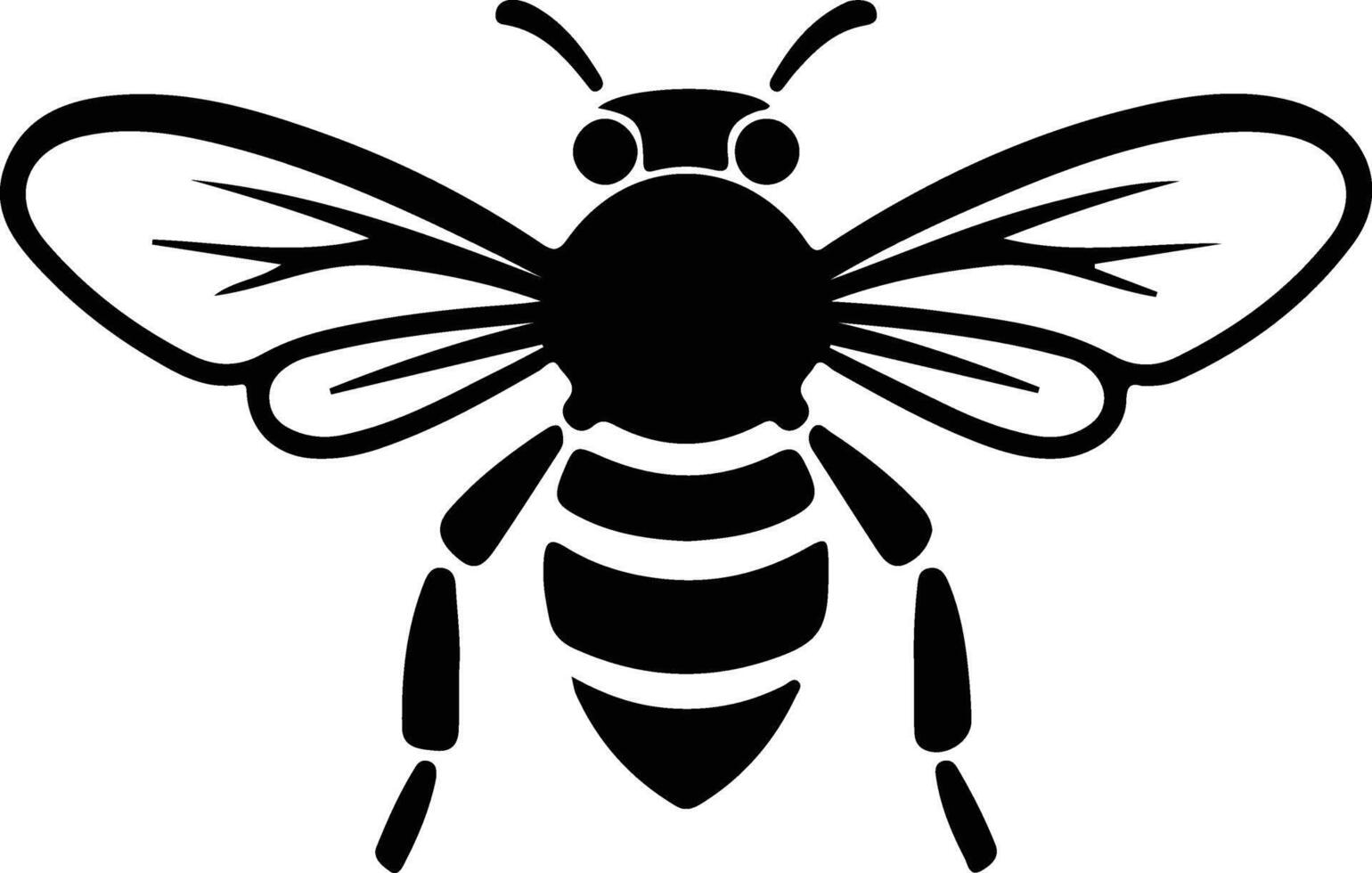bee black silhouette vector