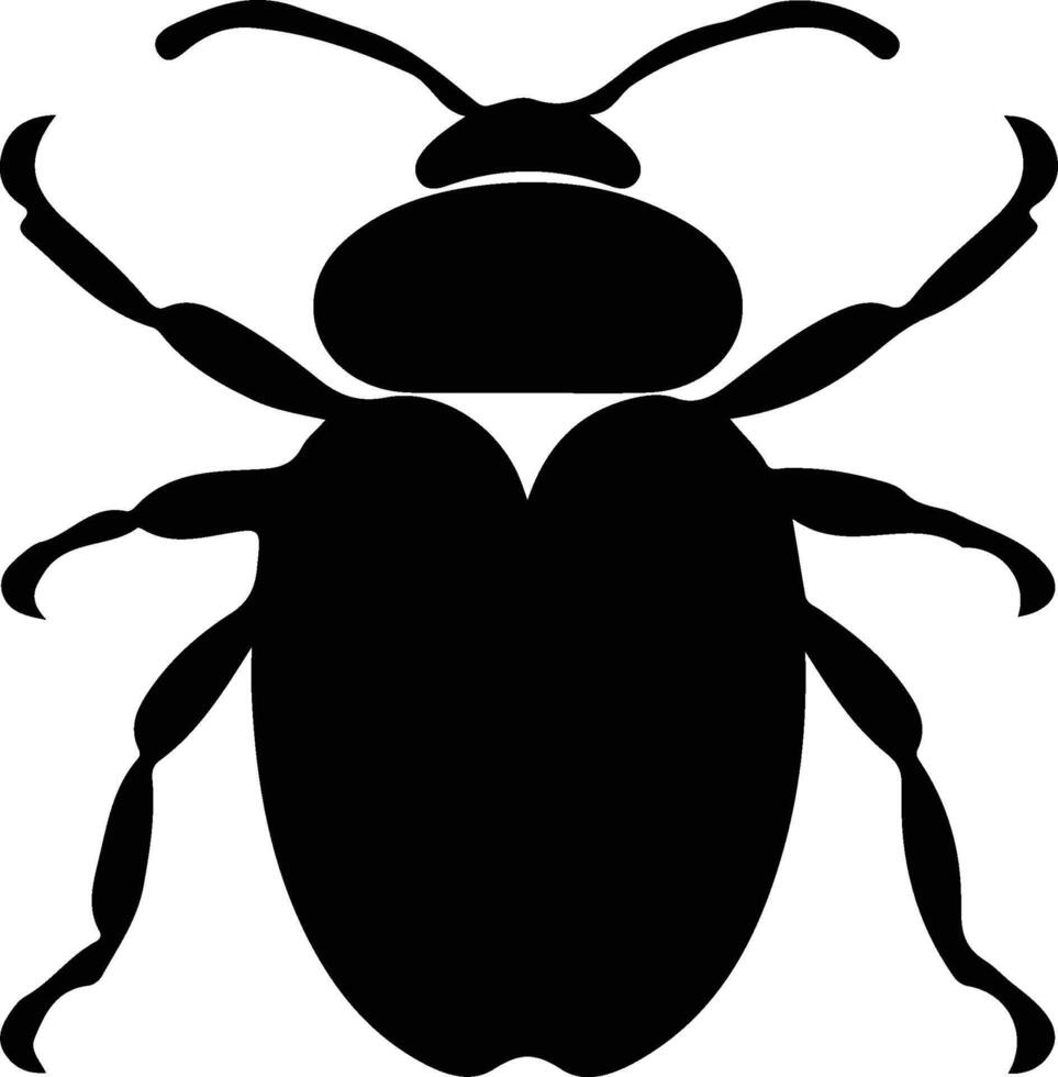 escarabajo negro silueta vector