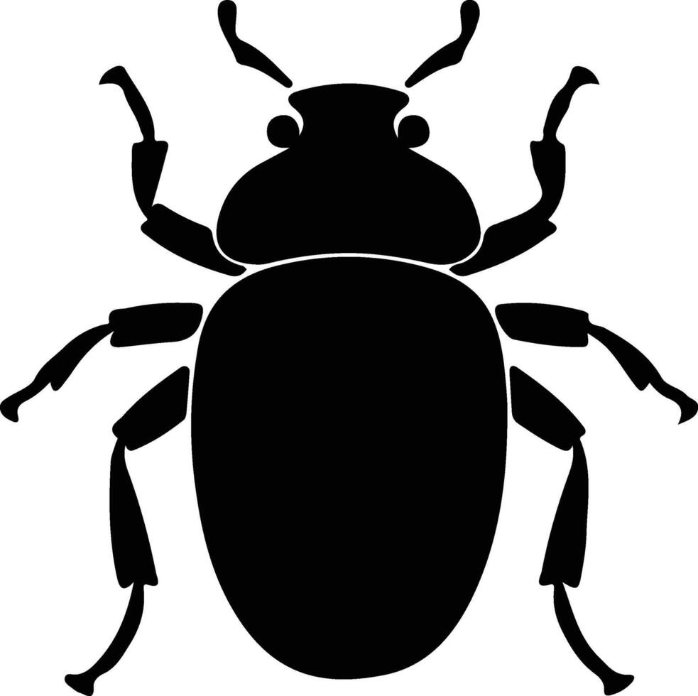 escarabajo negro silueta vector