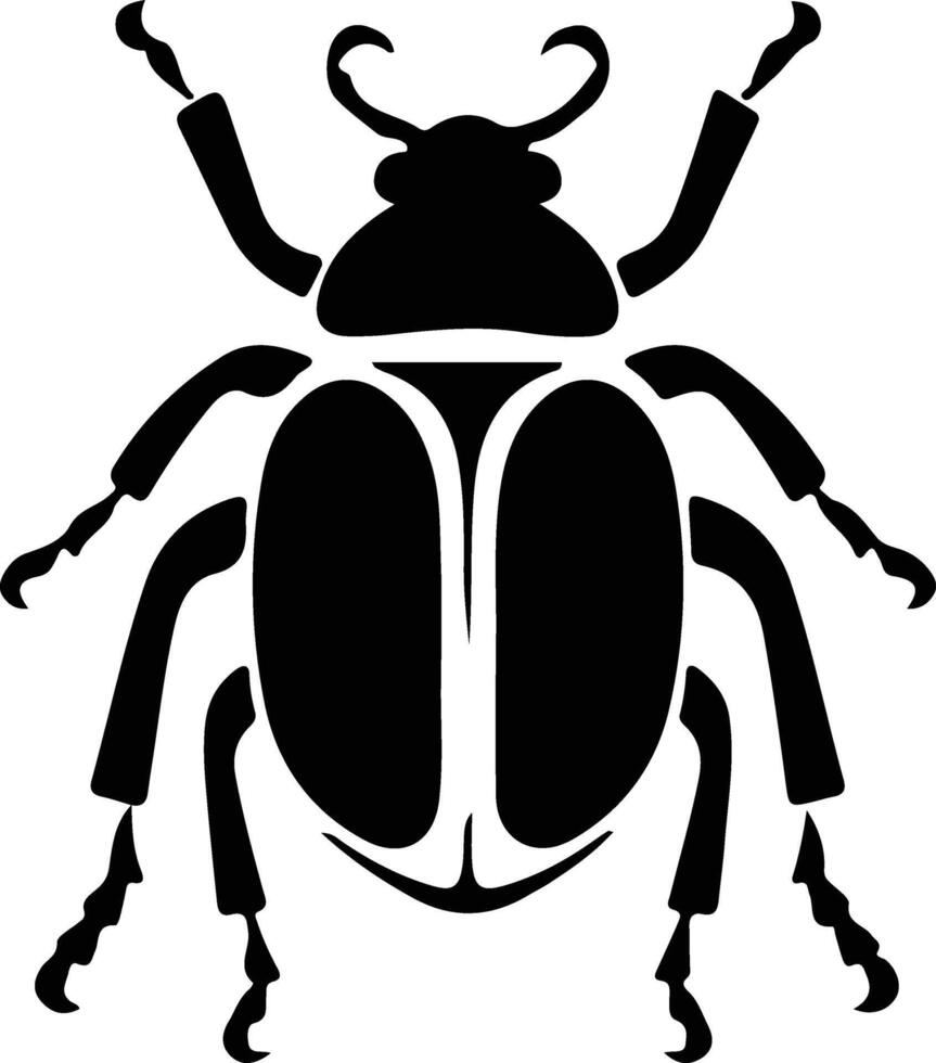 beetle black silhouette vector