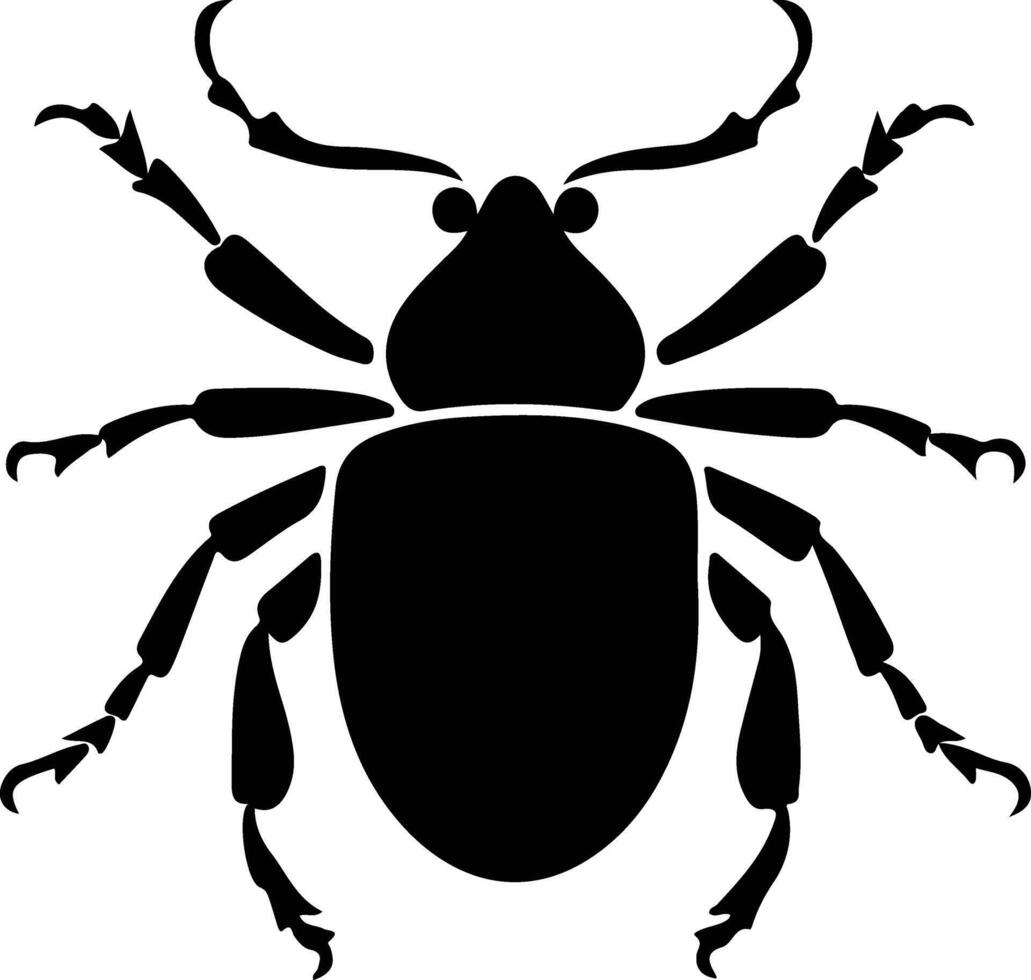 escarabajo negro silueta vector