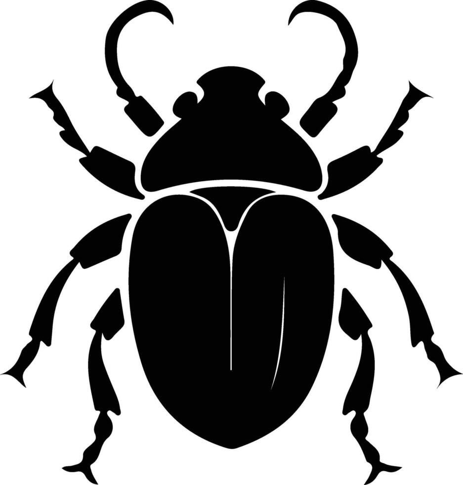 beetle black silhouette vector