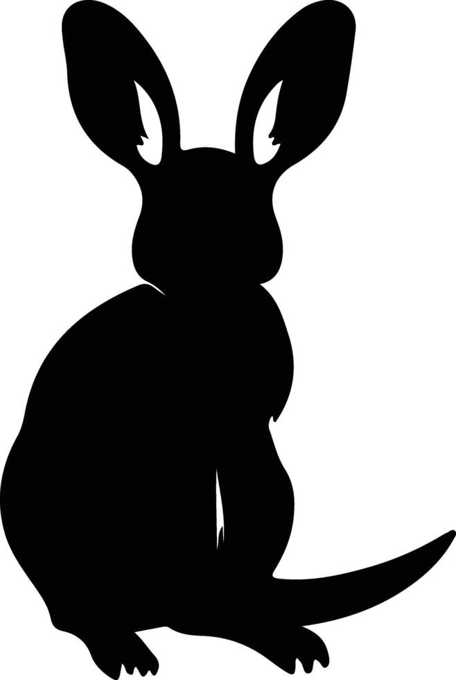 bilby negro silueta vector