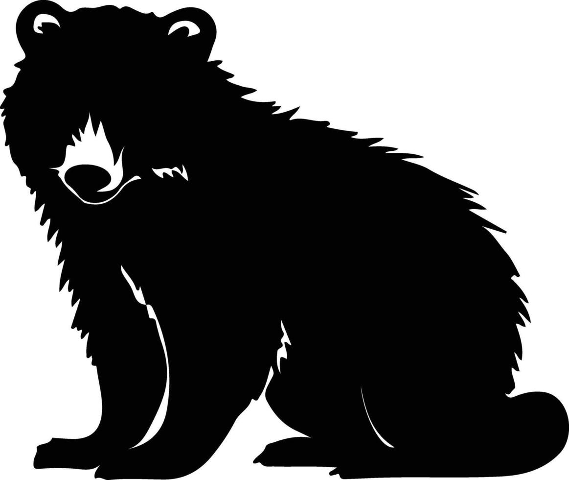 binturong negro silueta vector