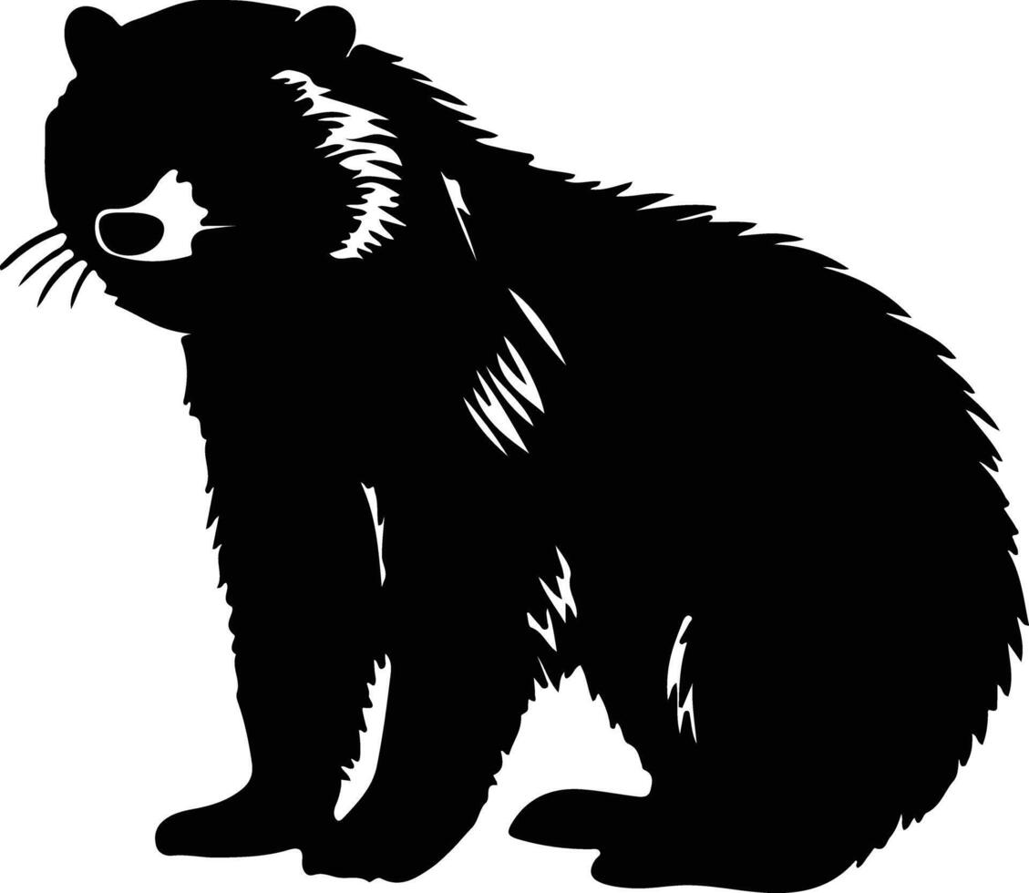 binturong black silhouette vector