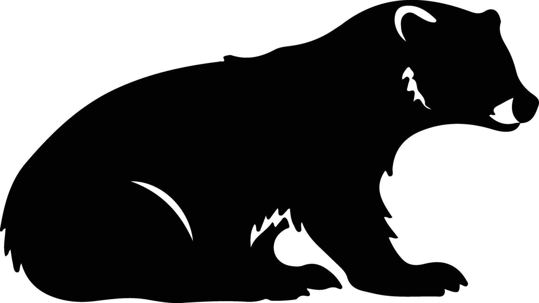 binturong black silhouette vector