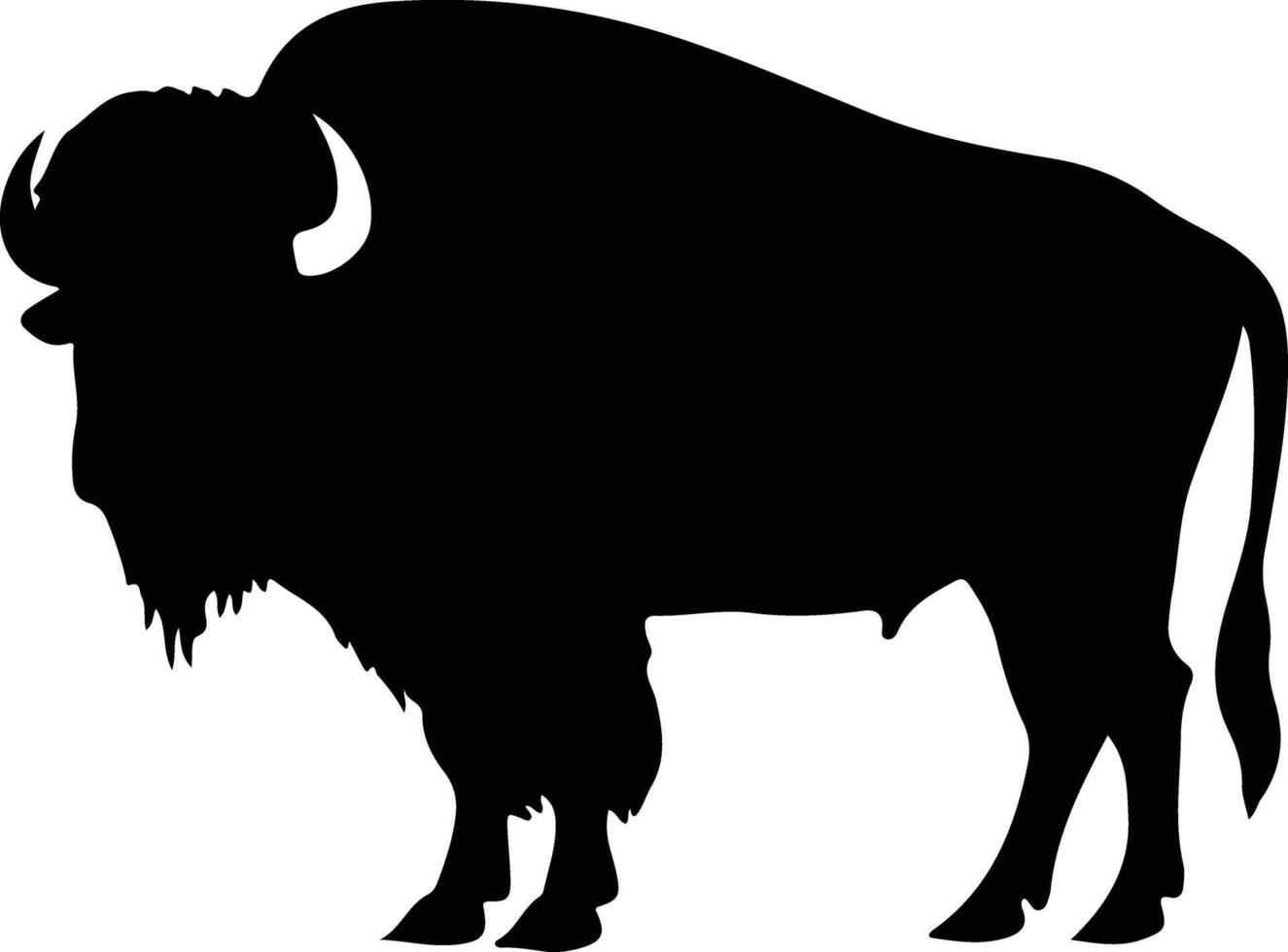 bison black silhouette vector