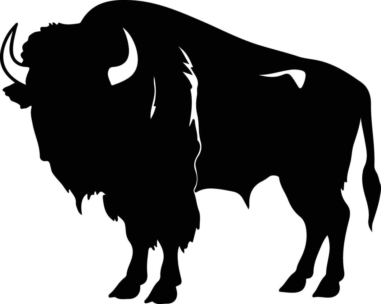 bison black silhouette vector