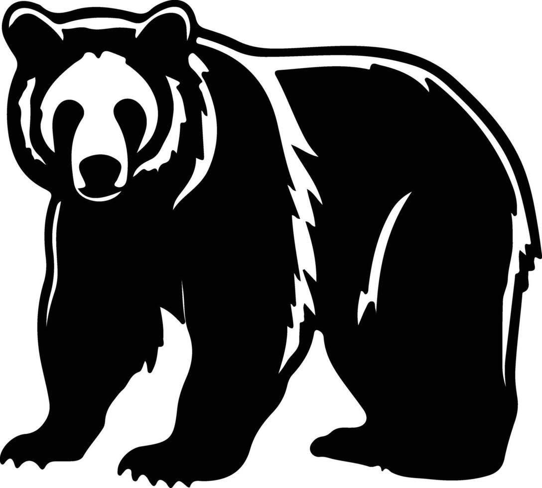 oso negro negro silueta vector