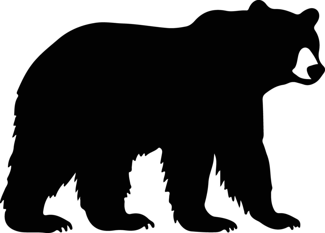 oso negro negro silueta vector