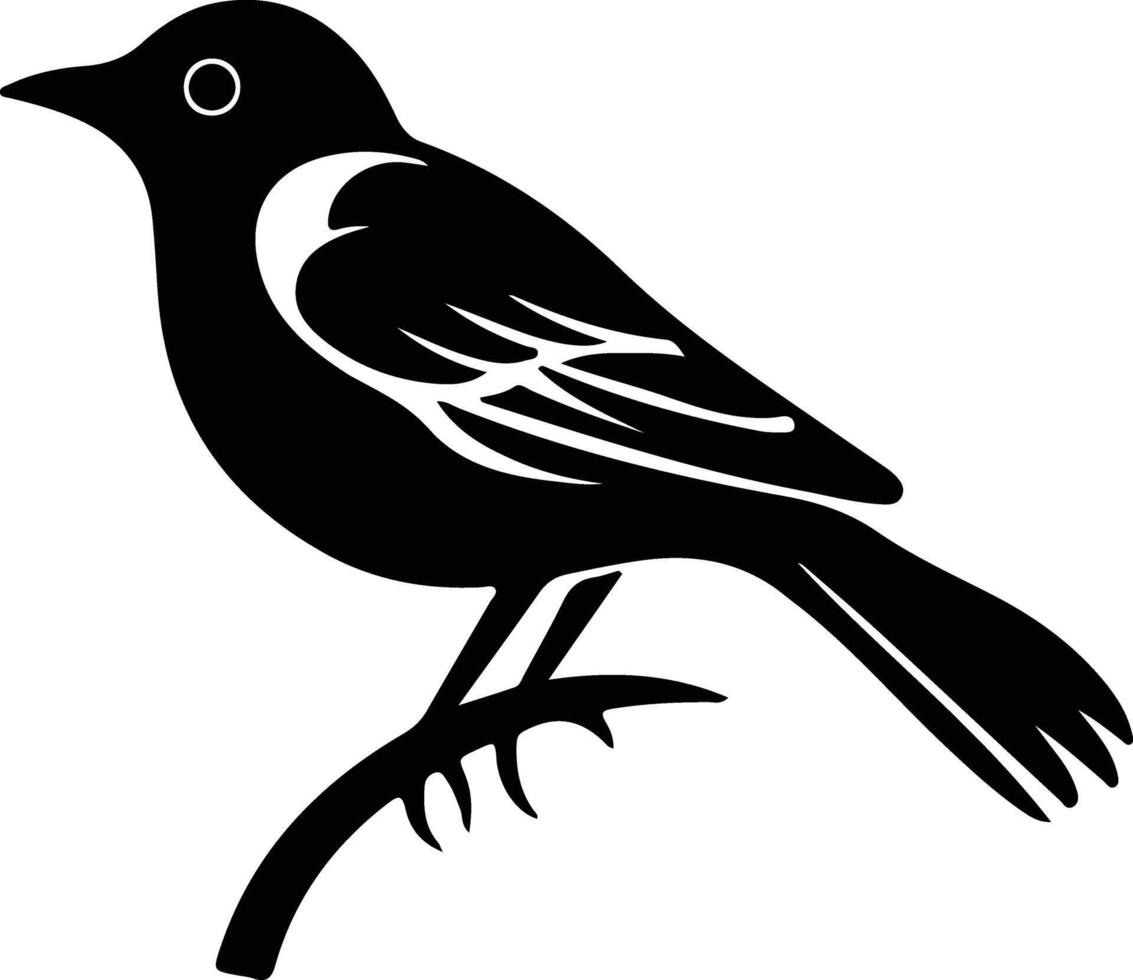 pájaro negro silueta vector